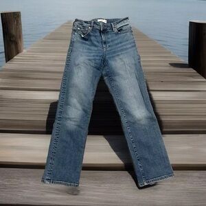 MNG by Mango Straight Leg Jeans Women's Size 6 High Waist Medium Wash Denim